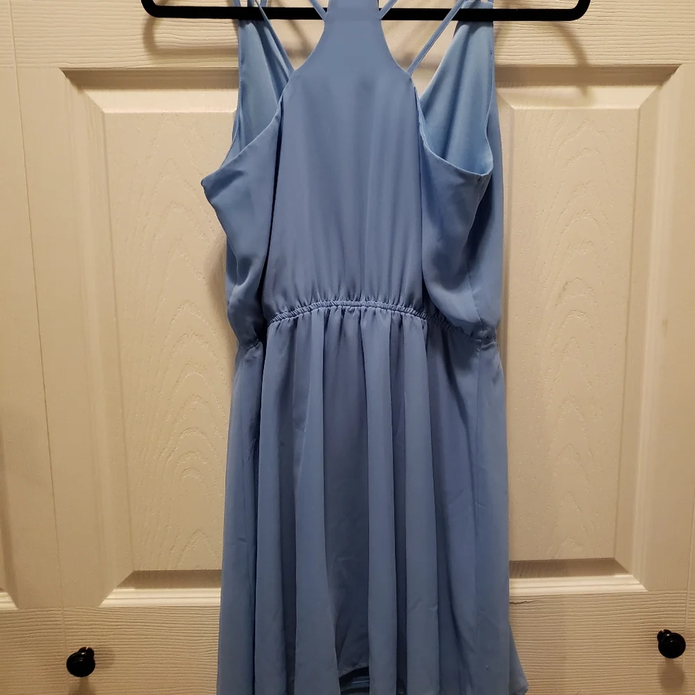 Mine Mini Cross Back‎ Blue Fully Lined Dress Size Meduim.